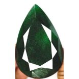 Huge EGL certified natural colour enhanced emerald 59 x 38 x 17 mm deep