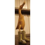 Wooden duck in wellington boots H: 49 cm