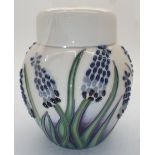 Moorcroft Muscari pattern ginger jar H: 10 cm