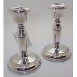 Pair of silver candlesticks assay Birmingham 1978