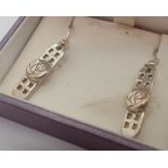 Charles Rennie Mackintosh silver rose earrings