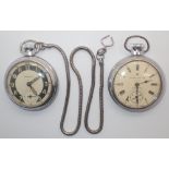 Two Ingersoll Police wristwatches one with snake chain CONDITION REPORT: Working at