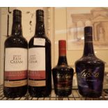 Two bottles of sherry 350ml bottle of Tia Maria and a 700ml bottle of Tia Lasso
