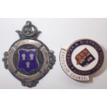 Hallmarked silver fob with Chester enamel crest presented Chester & RCN FA Juniors 1940/1941 and a