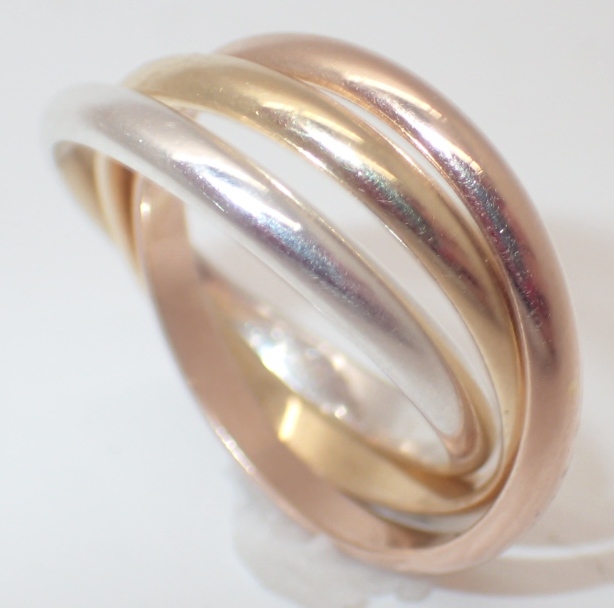 925 silver gold plated Russian wedding ring size L