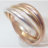 925 silver gold plated Russian wedding ring size L