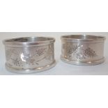 Pair of silver napkin rings