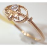 18ct gold antique diamond solitaire ring size R