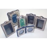 Six silver mounted photograph frames