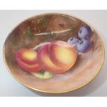 Royal Worcester signed Fallen Fruits pin dish D: 7 cm CONDITION REPORT: There is