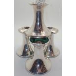 Four modern filled silver low trumpet form candlesticks H: 8.