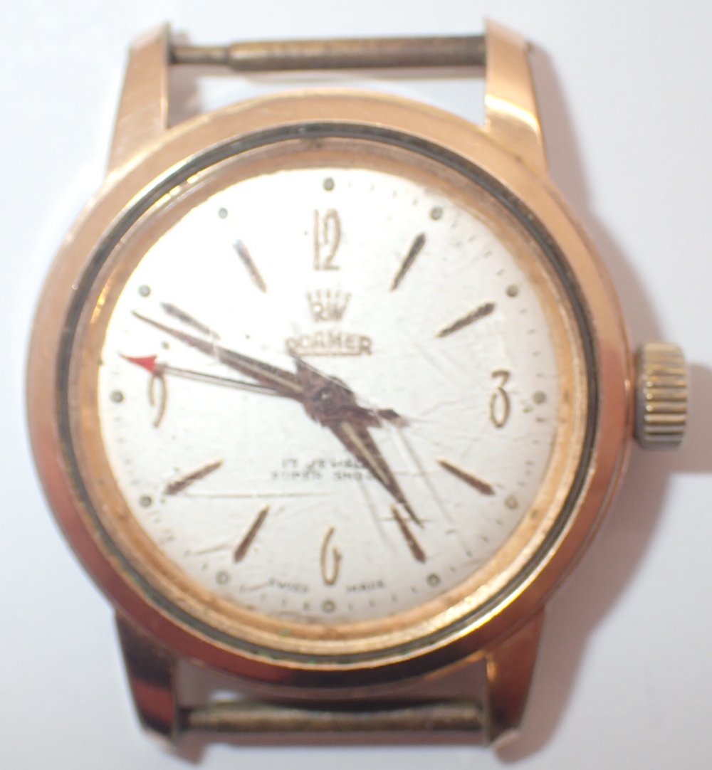 Gold plated Roamer gents mid size wristwatch head