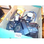 Box of cameras and accessories including Pentax MX body