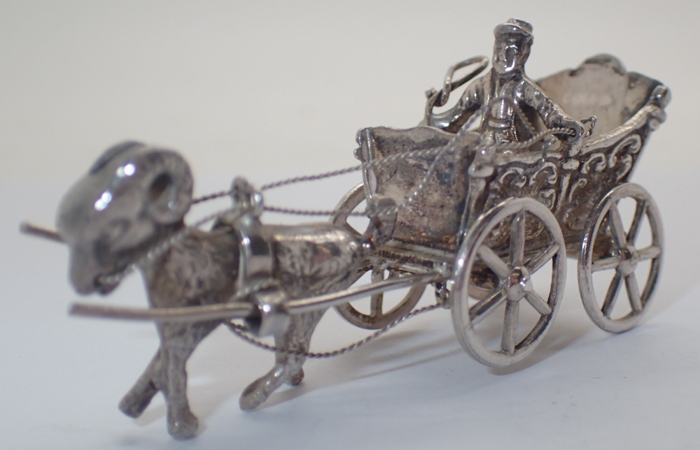 Continental silver goat and cart