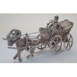 Continental silver goat and cart
