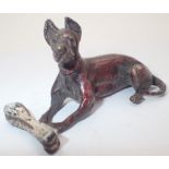 Cold painted bronze dog after Bergman