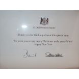 Framed Christmas card from David Cameron and wife