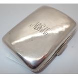 Silver cigarette case assay Birmingham 1893 8 x 6 cm H