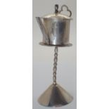 Continental silver dolls house kettle on stand H: 6.