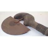 Antique African hand axe with wire bound handle L: 60 cm