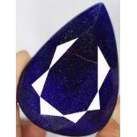 Huge EGL certified natural 286ct pear cut sapphire colour enhanced 58 x 41 x 18 mm deep