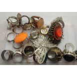 Box of mixed fashion rings