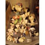 Tray of Charlie Brown Snoopy plastic toy figurines