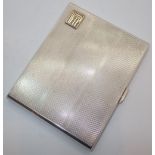 Hallmarked silver cigarette / card case 164g 10 x 8.