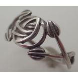 Charles Rennie Mackintosh silver rose ring