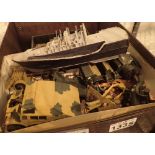 Box of military vehicle models