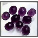 Amethyst collection total of fifteen stones all EGL certified largest 33 x 36 x 10 mm