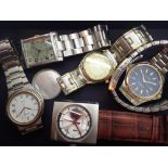 Box of gents wristwatches including Armani