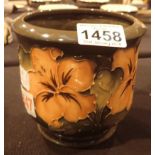 Moorcroft Hibiscus planter signed H: 13 cm