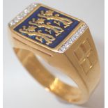 Gold plated England ring