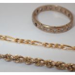 Two 9ct gold bracelets and a 9ct gold ring 4.