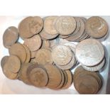 Mixed pennies and halfpennies including Victorian