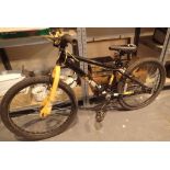 Exile X rated boys black and yellow mountain bike