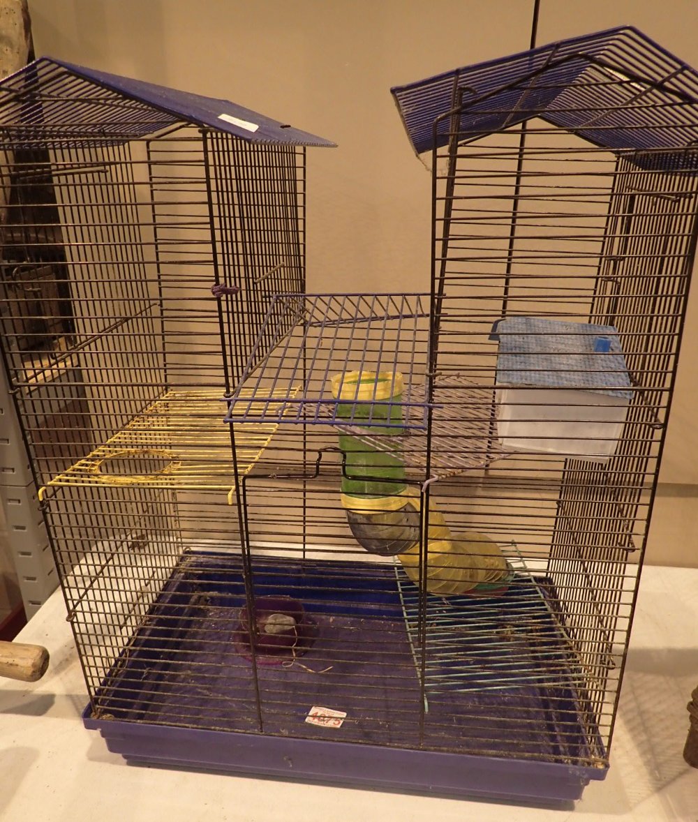 Steel hamster cage and contents