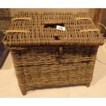 Wicker vintage fishing basket