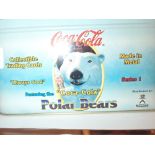 Boxed Polar Bear Coca Cola trading cards in metal