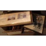 Two boxes of mixed frames and framed pictures