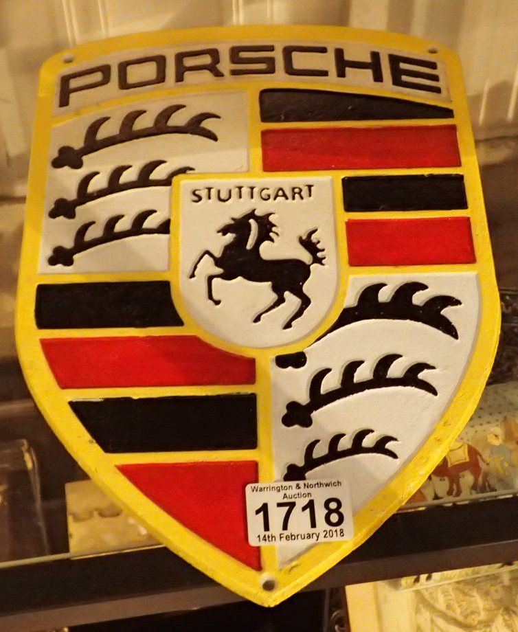 Cast iron Porsche sign L: 30 cm