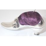 Silver shoe pin cushion assay Birmingham 1902 Adie & Lovekin CONDITION REPORT: Good