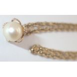 9ct gold pearl pendant and chain 4.