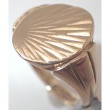 9ct gold vintage style signet ring size O