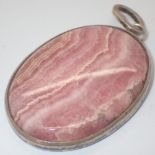 Silver agate mounted pendant H: 4.