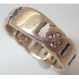 9ct gold band ring size Z 7.