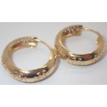 Pair of 18ct gold hoop earrings A/F 4.