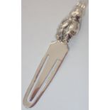 Silver book mark in the form of a rabbit