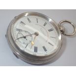 Hallmarked silver keywind pocketwatch Express English Lever J G Graves Sheffield